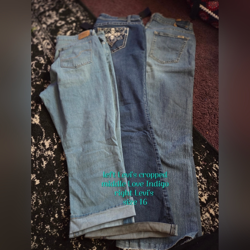 Levi's/Love IndigoWomen's Bootcut Jeans in Light & Medium Blue Denim Bundle #15